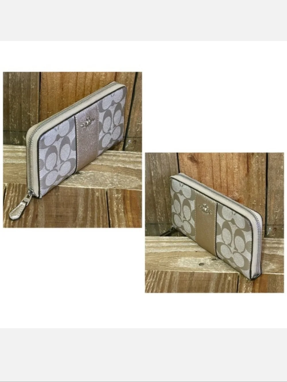 Coach Signature Metallic Logo Wallet